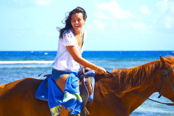 reggae horseback riding tour woman on horse