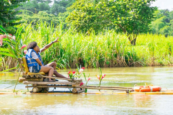 Chukka Eco-Adventure Outpost Good Hope bamboo rafting couple