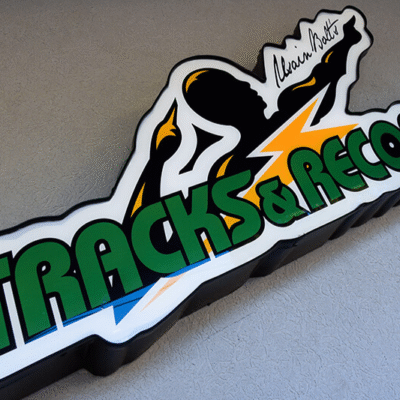 Usain Bolt’s Tracks and Records Lightbox Sign