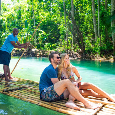 lethe bamboo river rafting tour couple