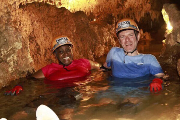 Cave Hike Climb and Crawl Tour couple too