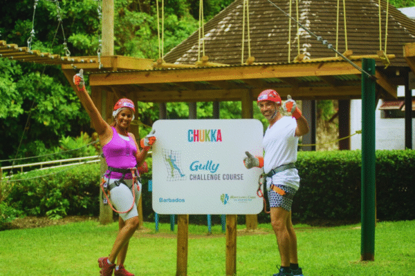 Chukka Double Tour Park Pass Guests Posing at Park Sign