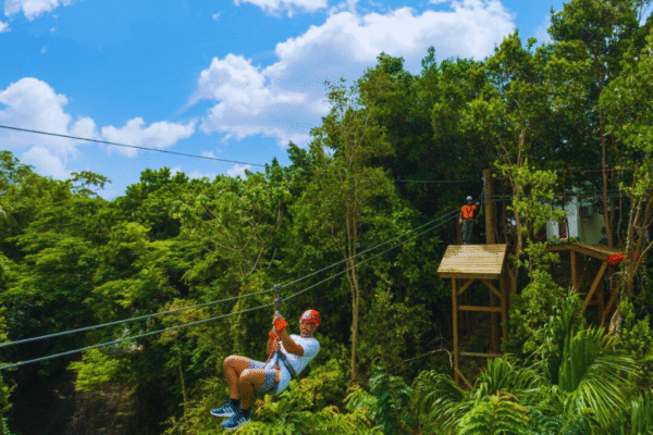 Chukka Double Tour Park Pass Guest Enjoying Zipline