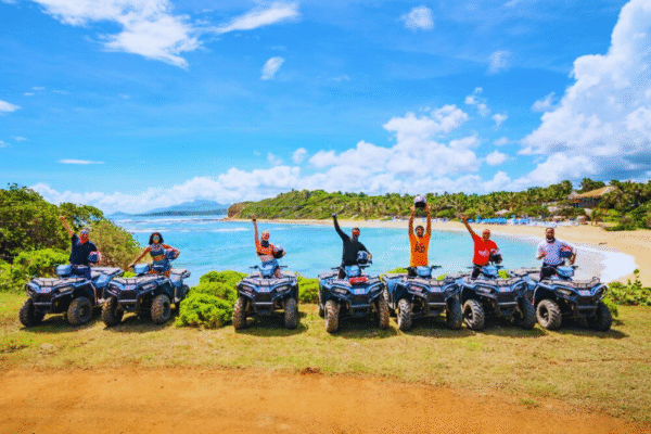 Chukka Ocean Double: ATV or Dune Buggy and Ocean Zipline Adventure Group on ATVs