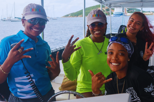 SeaFari FastCat Chukka Staff Smiling for Photo